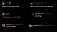 Screenshot of fans' reactions on Twitter